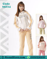 ترنج بناتي شتوي هودي بطباعة Flower دافي ومريح – كود 65114